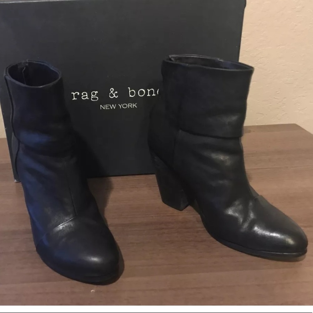 Rag & Bone NEWBURY BOOTIES Black leather 6.5